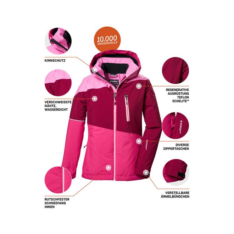 KILLTEC KILLTEC KSW 331 Skijacke M&auml;dchen - dunkel himbeere - 10 | SportScheck