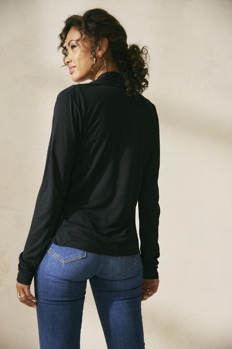 Lascana Lascana Shirtjacke Langarmshirt Damen - schwarz - 3 | SportScheck