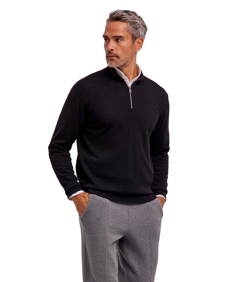 Falke Falke Merino X-Fine Half-Zip Strickpullover Herren - black (3000) - 0 | SportScheck