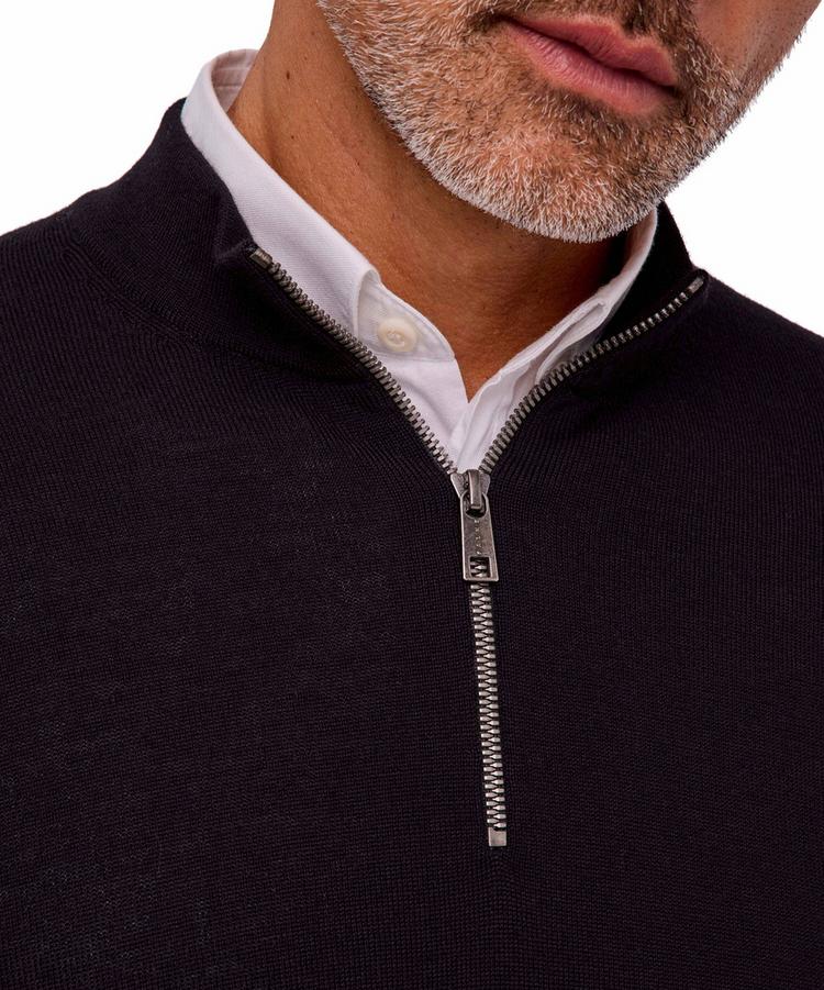 Falke Falke Merino X-Fine Half-Zip Strickpullover Herren - black (3000) - 3 | SportScheck