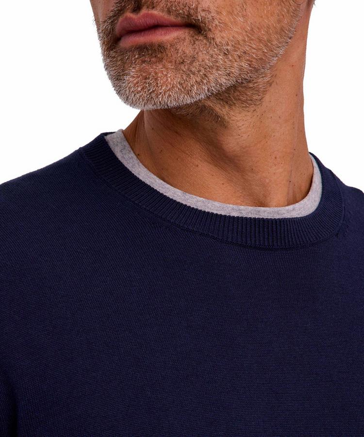 Falke Falke Cotton Crew Neck Strickpullover Herren - night sky (6437) - 2 | SportScheck