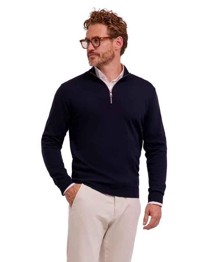 Falke Falke Merino X-Fine Half-Zip Strickpullover Herren - night sky (6437) - 0 | SportScheck