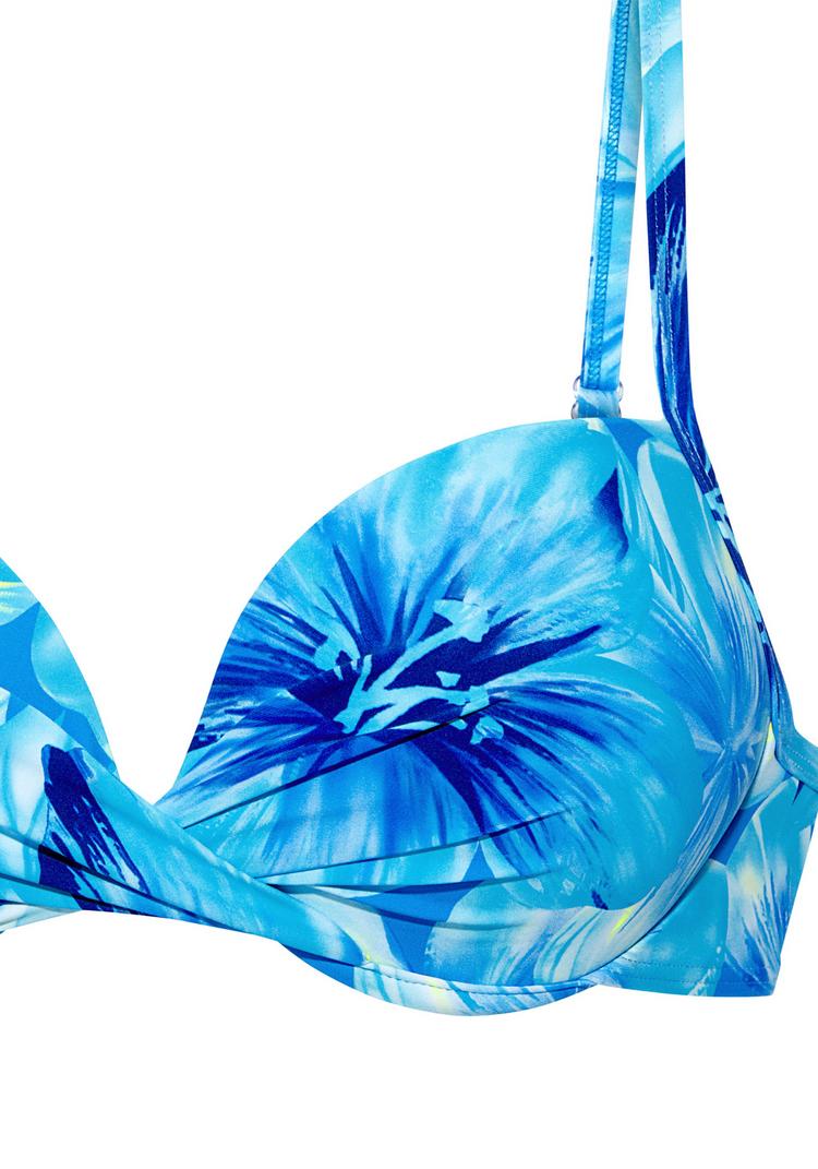 S.OLIVER S.OLIVER Push-Up-Bikini-Top Bikini Oberteil Damen - t&uuml;rkis bedruckt - 0 | SportScheck