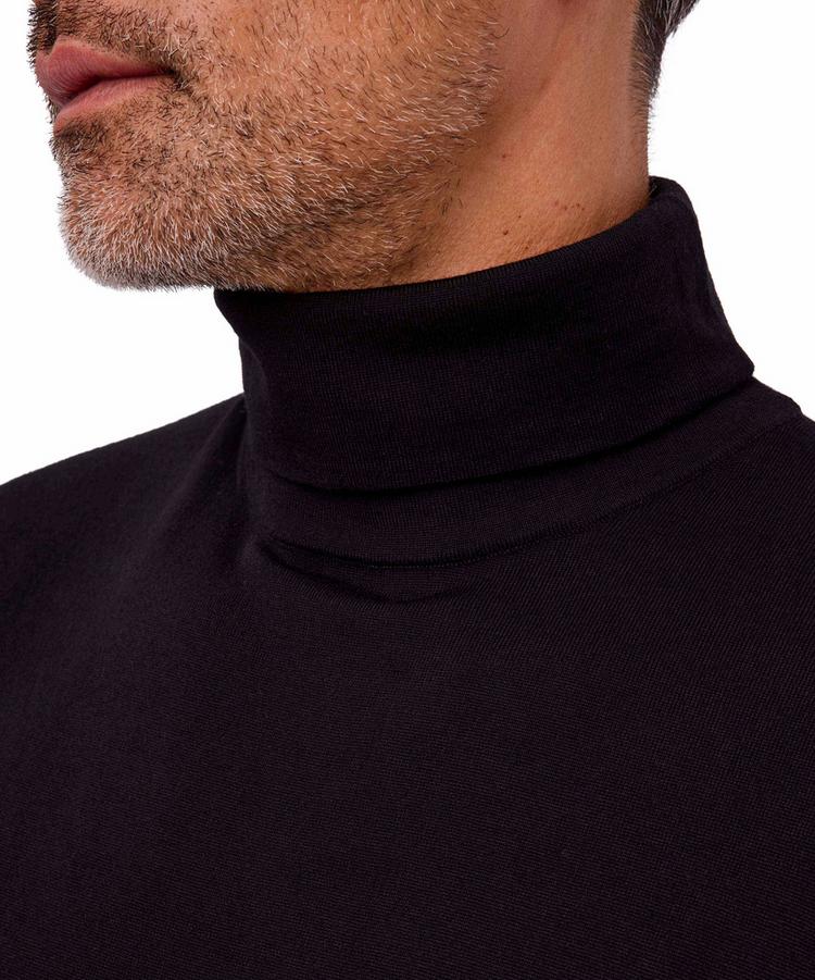 Falke Falke Merino Ultrafine Roll Neck Strickpullover Herren - black (3000) - 2 | SportScheck