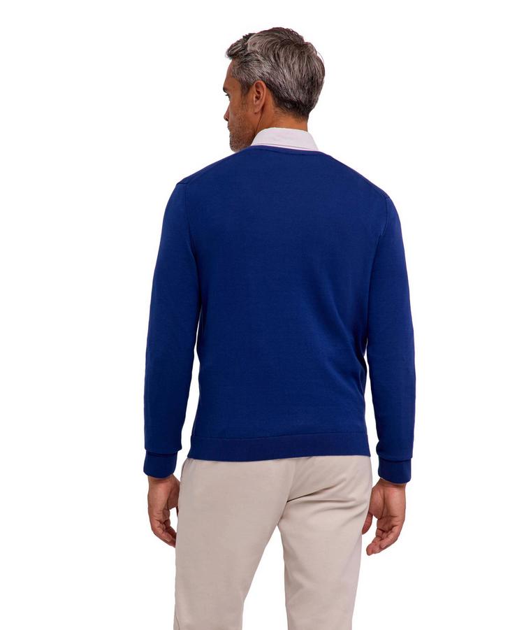 Falke Falke Cotton V-Neck Strickpullover Herren - royal blue (6051) - 0 | SportScheck