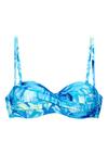S.OLIVER B&uuml;gel-Bandeau-Bikini-Top Bikini Oberteil Damen - t&uuml;rkis bedruckt