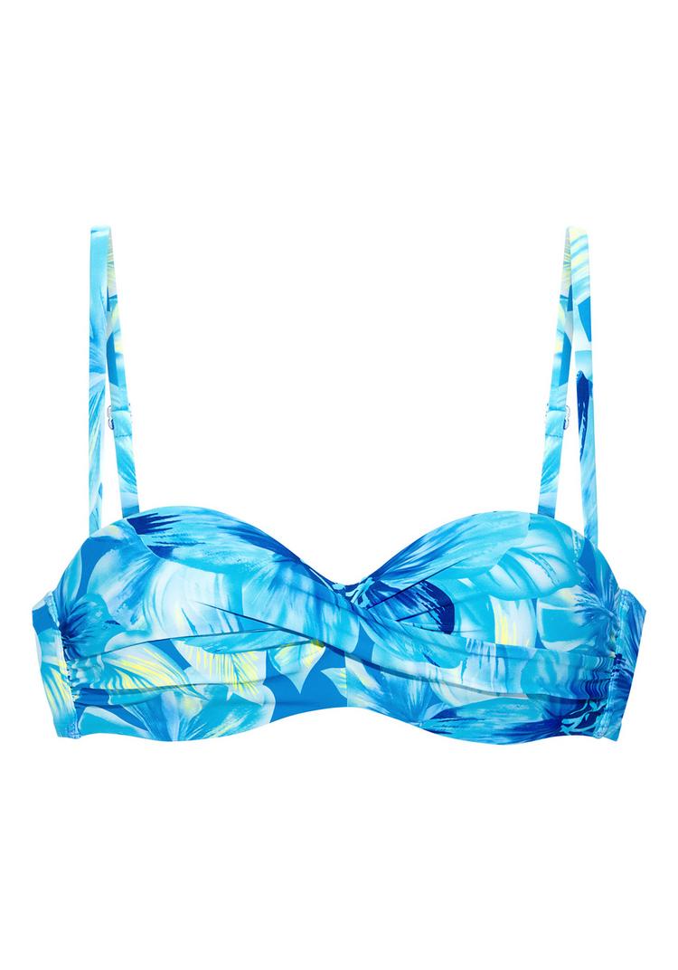 S.OLIVER S.OLIVER B&uuml;gel-Bandeau-Bikini-Top Bikini Oberteil Damen - t&uuml;rkis bedruckt - 0 | SportScheck