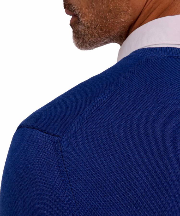 Falke Falke Cotton V-Neck Strickpullover Herren - royal blue (6051) - 2 | SportScheck