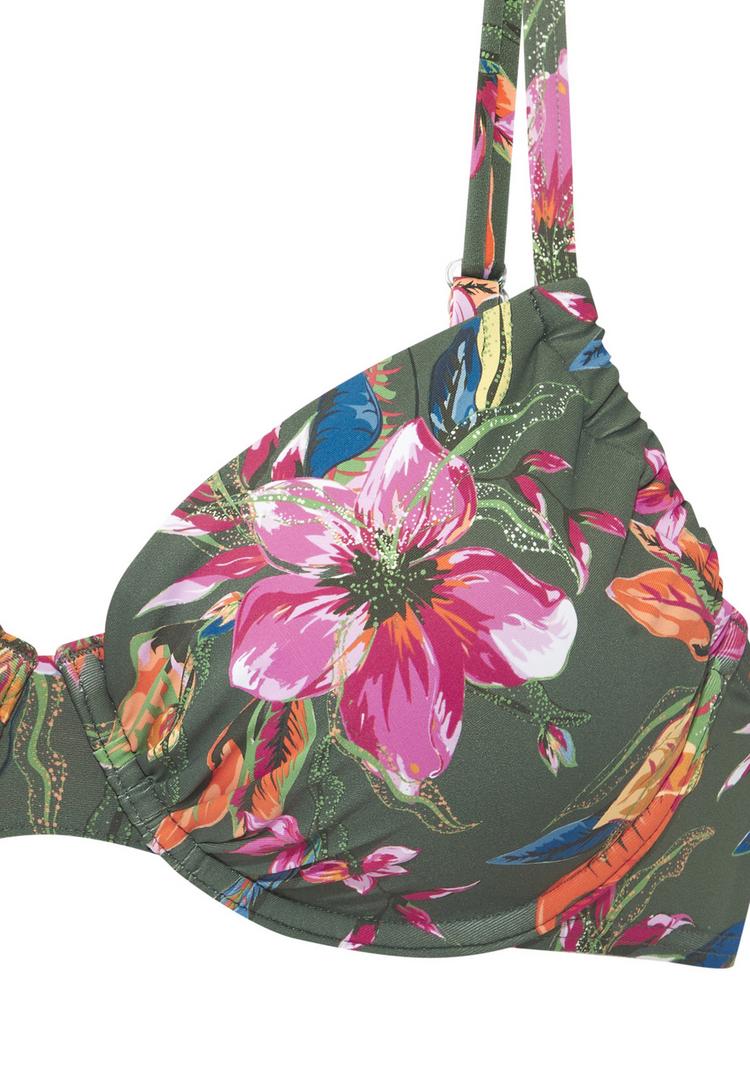 Lascana Lascana B&uuml;gel-Bikini-Top Bikini Oberteil Damen - oliv bedruckt - 1 | SportScheck