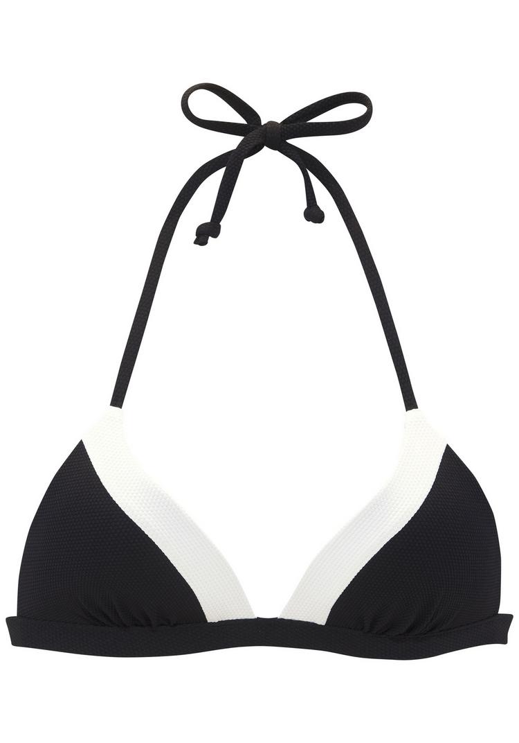 Lascana Lascana Triangel-Bikini-Top Bikini Oberteil Damen - schwarz-creme - 0 | SportScheck