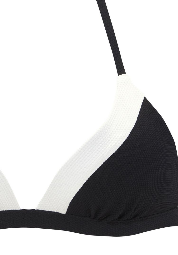 Lascana Lascana Triangel-Bikini-Top Bikini Oberteil Damen - schwarz-creme - 0 | SportScheck