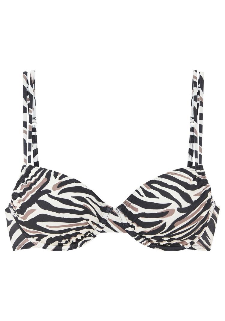Lascana Lascana B&uuml;gel-Bikini-Top Bikini Oberteil Damen - creme-schwarz - 0 | SportScheck