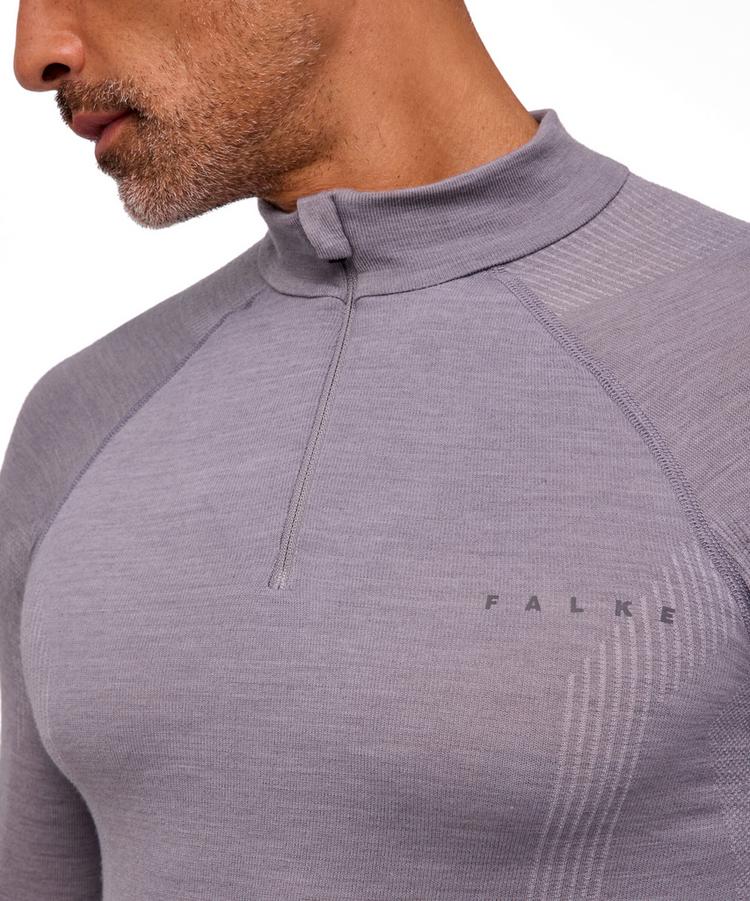 Falke Falke Wool-tech Longsleeve Zip Funktionsshirt Herren - grey-heather (3757) - 2 | SportScheck
