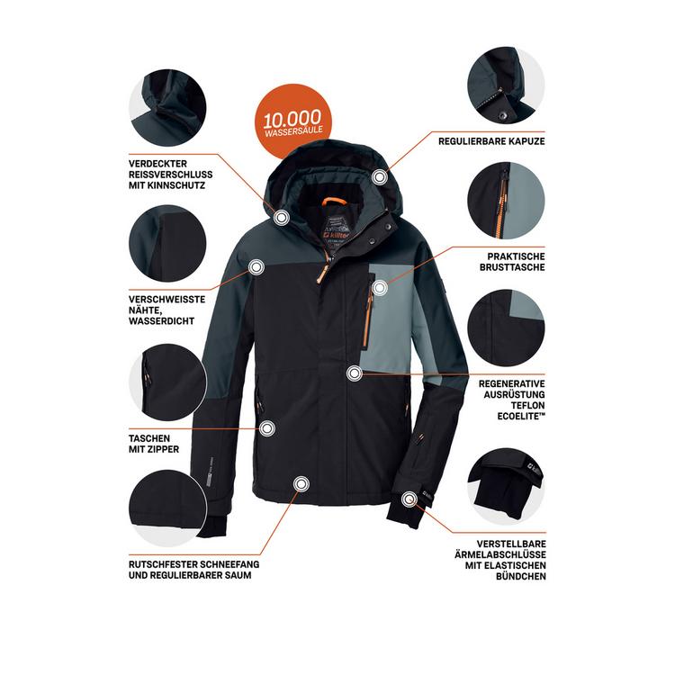 KILLTEC KILLTEC KSW 200 BYS SKI JCKT Skijacke Kinder - Schwarz01106 - 3 | SportScheck