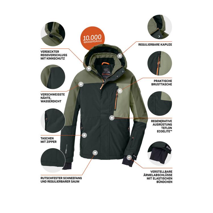 KILLTEC KILLTEC KSW 200 BYS SKI JCKT Skijacke Kinder - Dunkeloliv111 - 4 | SportScheck