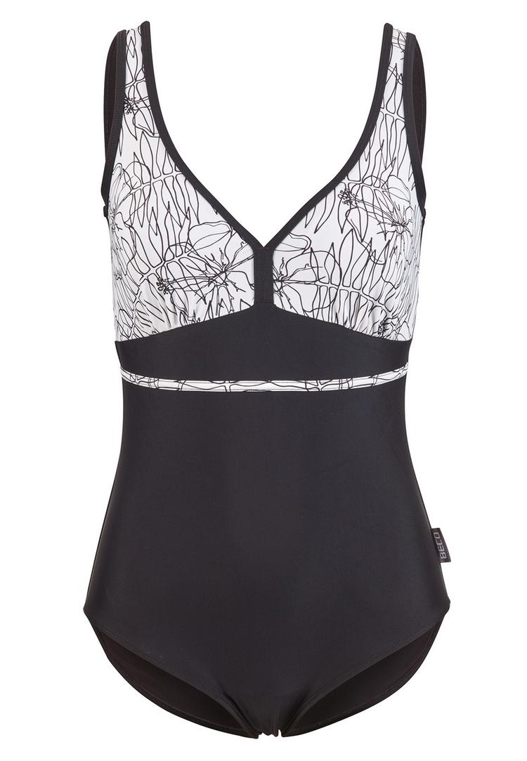 BECO BEERMANN BECO BEERMANN Flower Lines Badeanzug Damen - schwarz-wei&szlig; - 0 | SportScheck