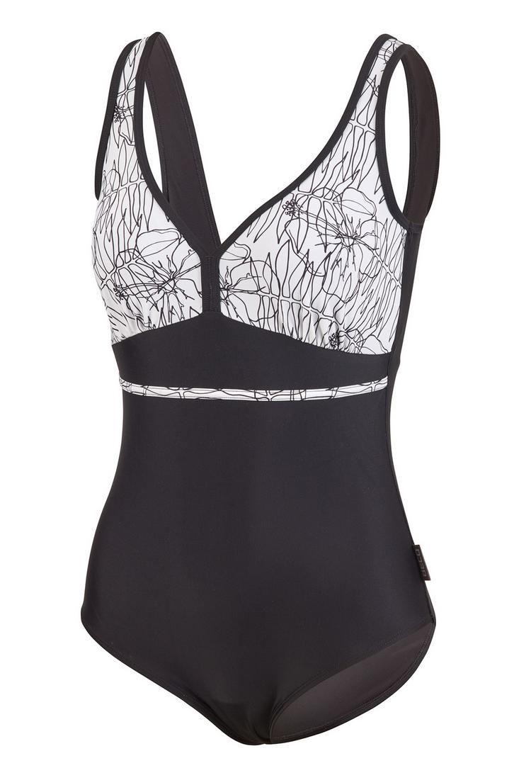 BECO BEERMANN BECO BEERMANN Flower Lines Badeanzug Damen - schwarz-wei&szlig; - 0 | SportScheck
