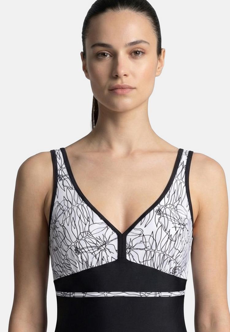 BECO BEERMANN BECO BEERMANN Flower Lines Badeanzug Damen - schwarz-wei&szlig; - 2 | SportScheck