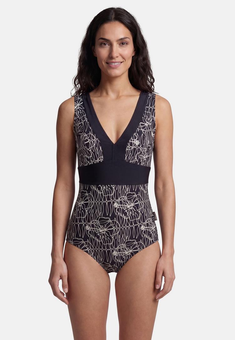 BECO BEERMANN BECO BEERMANN Flower Lines Badeanzug Damen - schwarz-wei&szlig; - 0 | SportScheck
