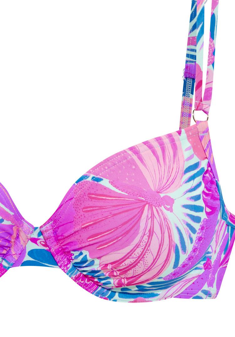 sunseeker sunseeker B&uuml;gel-Bikini-Top Bikini Oberteil Damen - pink-blau bedruckt - 0 | SportScheck