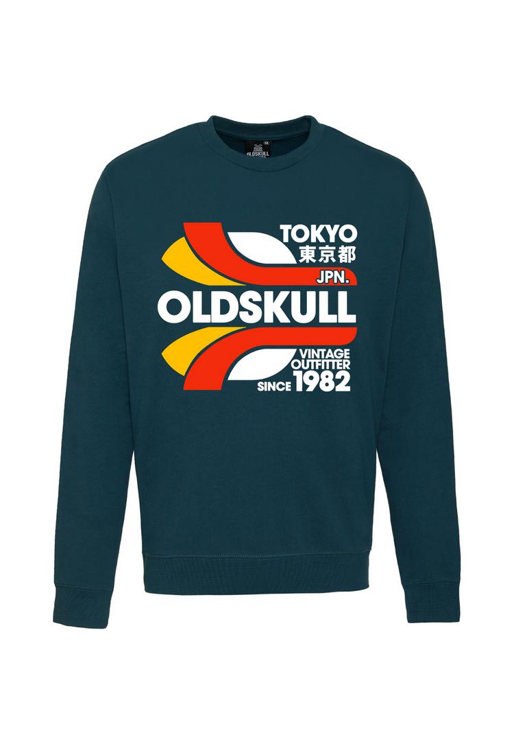 OLDSKULL OLDSKULL Retro Tokyopolis Sweatshirt Herren - Dark green - 0 | SportScheck