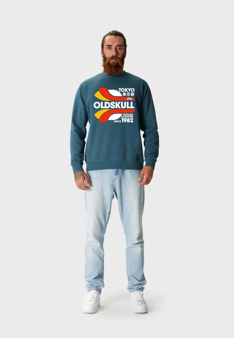 OLDSKULL OLDSKULL Retro Tokyopolis Sweatshirt Herren - Dark green - 1 | SportScheck