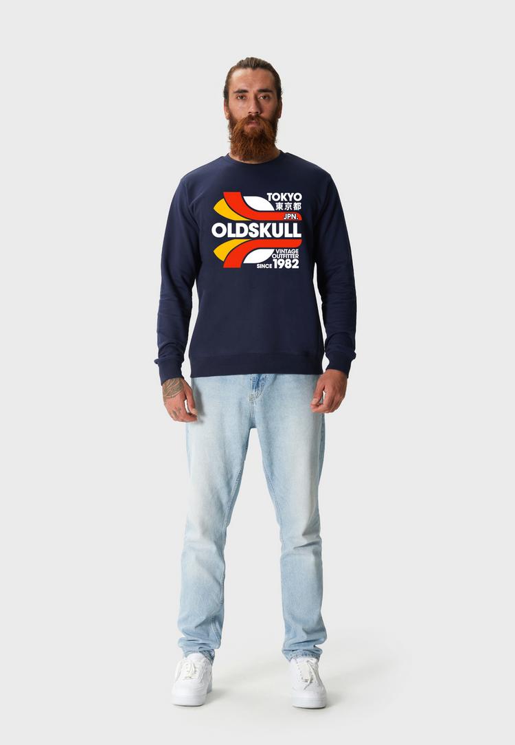 OLDSKULL OLDSKULL Retro Tokyopolis Sweatshirt Herren - Navy - 1 | SportScheck