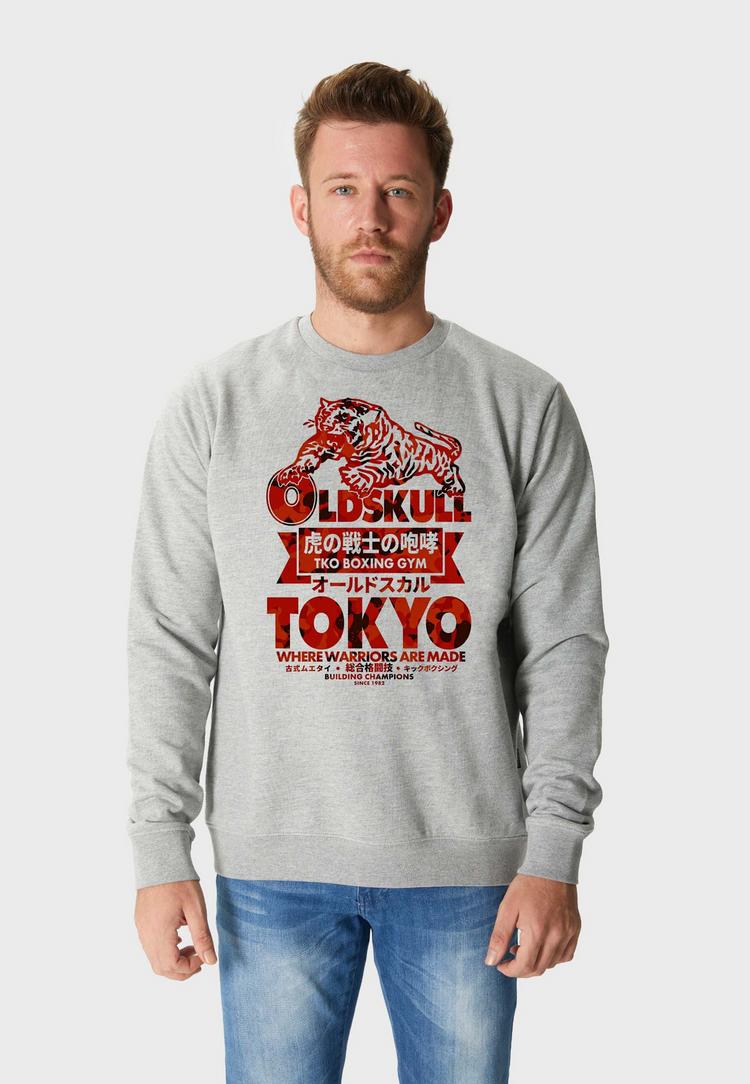 OLDSKULL OLDSKULL ASIAN TOKYO TIGER Sweatshirt Herren - Heather Grey - 0 | SportScheck