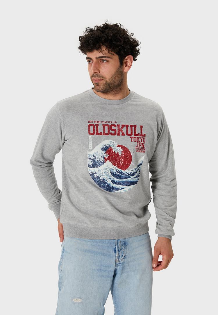 OLDSKULL OLDSKULL Asian Big W Vintage Logo Graphic Sweatshirt Herren - Heather Grey - 0 | SportScheck