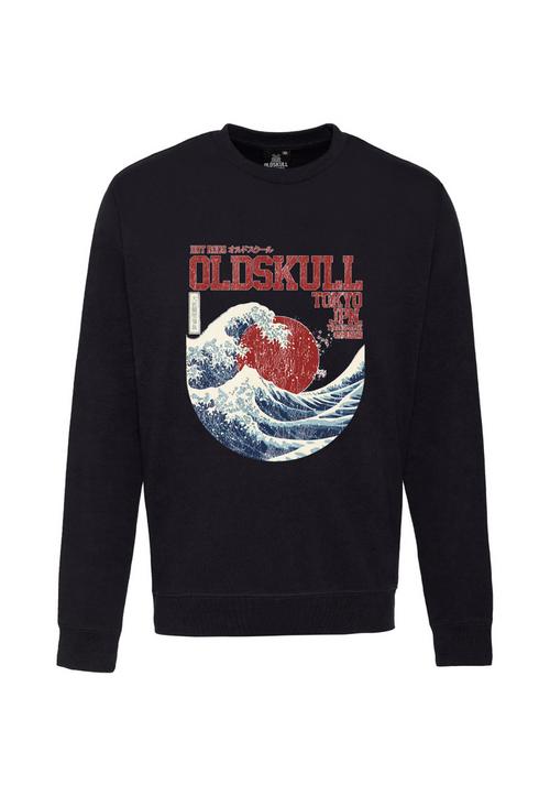 OLDSKULL Asian Big W Vintage Logo Graphic Sweatshirt Herren