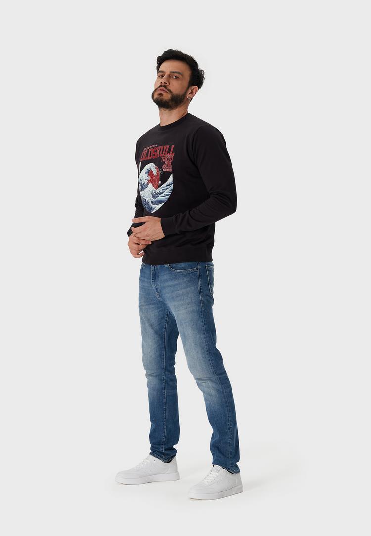 OLDSKULL OLDSKULL Asian Big W Vintage Logo Graphic Sweatshirt Herren - Black - 1 | SportScheck