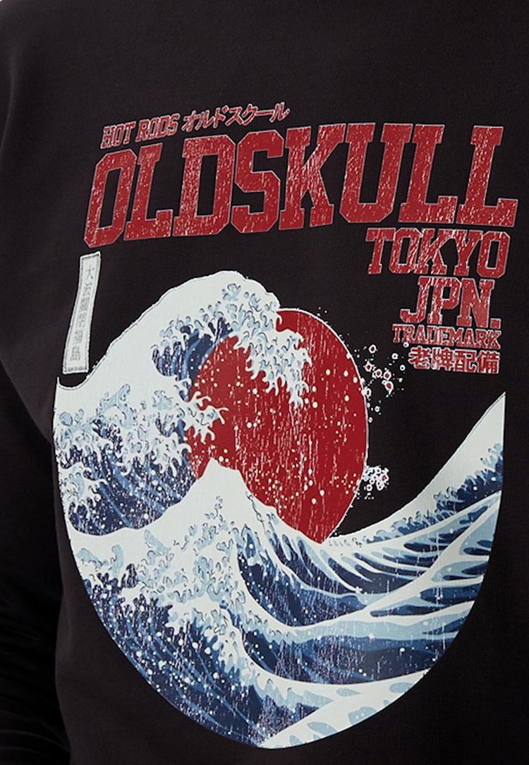 OLDSKULL OLDSKULL Asian Big W Vintage Logo Graphic Sweatshirt Herren - Black - 0 | SportScheck