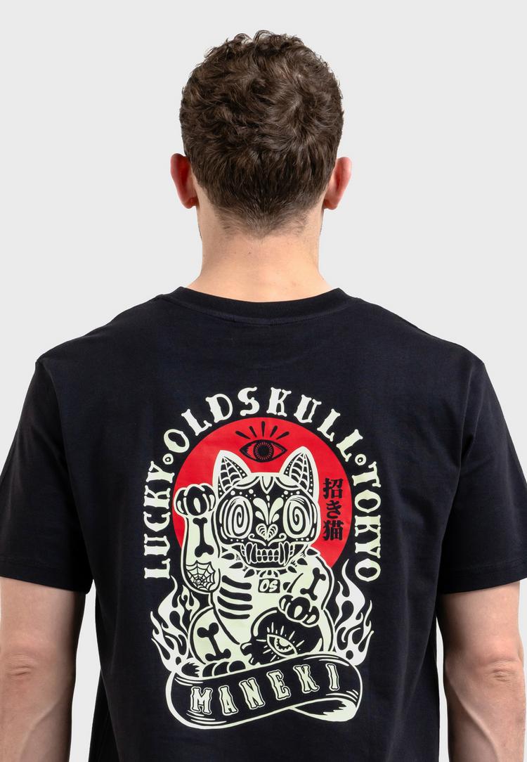 OLDSKULL OLDSKULL ASIAN REBEL CAT KANJI GRAPHIC Printshirt Herren - Black - 0 | SportScheck