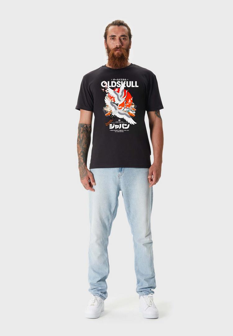 OLDSKULL OLDSKULL ASIAN CRANE BEAUTY Printshirt Herren - Black - 1 | SportScheck