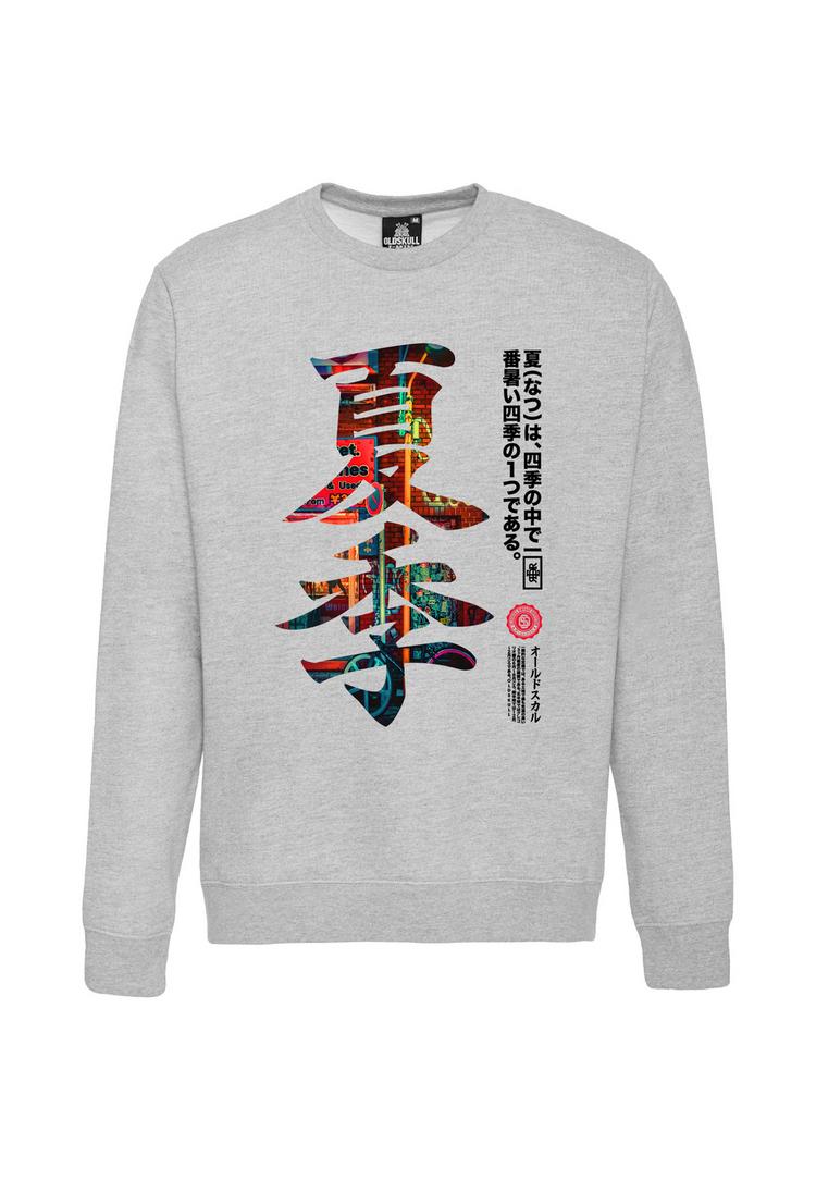 OLDSKULL OLDSKULL Asian Kanji Street Sweatshirt Herren - Heather Grey - 0 | SportScheck