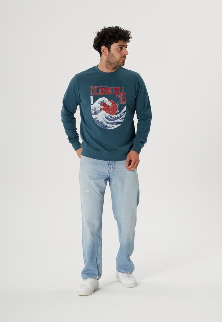 OLDSKULL OLDSKULL Asian Big W Vintage Logo Graphic Sweatshirt Herren - Dark green - 0 | SportScheck