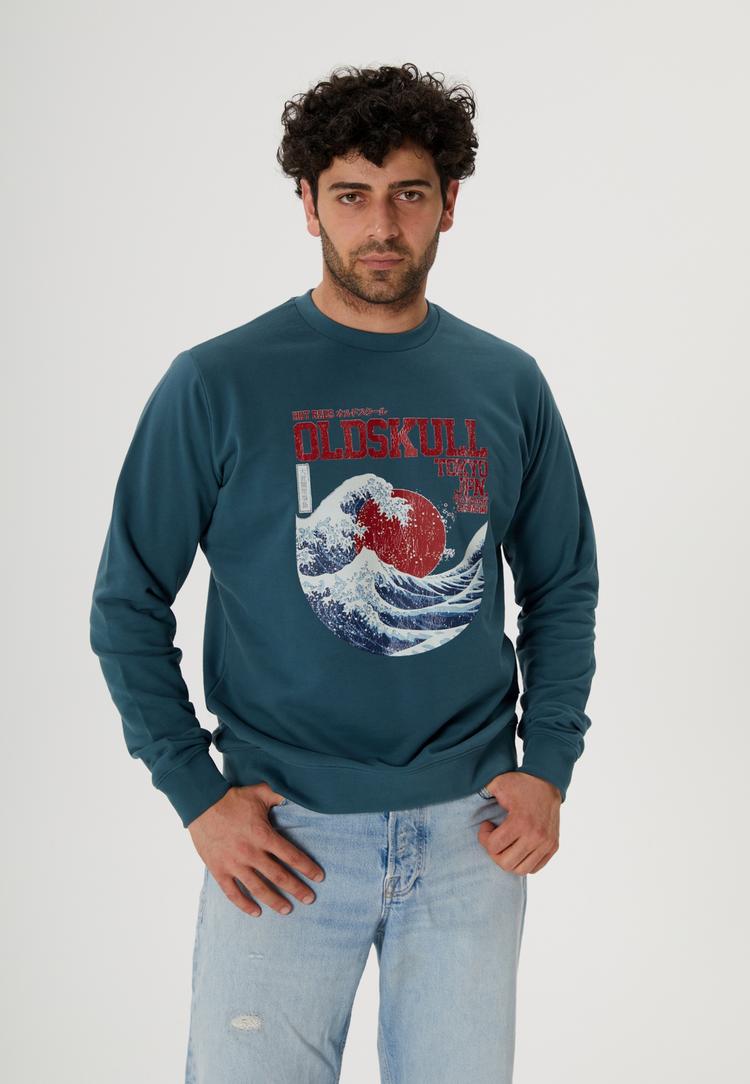 OLDSKULL OLDSKULL Asian Big W Vintage Logo Graphic Sweatshirt Herren - Dark green - 1 | SportScheck