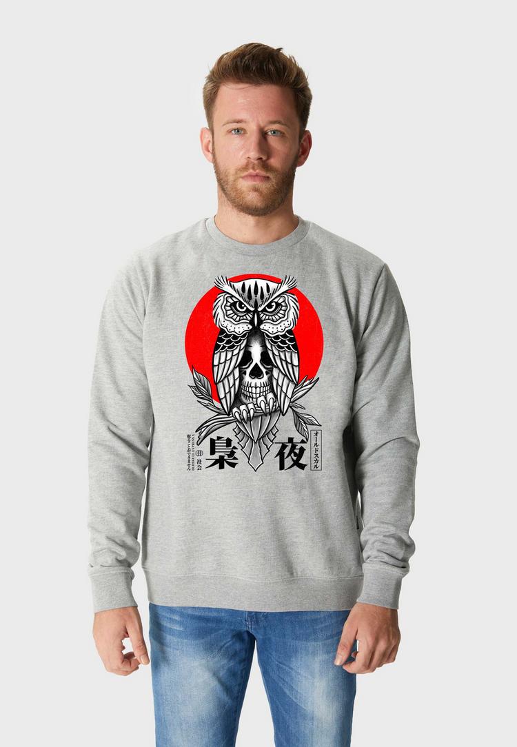 OLDSKULL OLDSKULL ASIAN SECRET OWL SKULL Sweatshirt Herren - Heather Grey - 0 | SportScheck