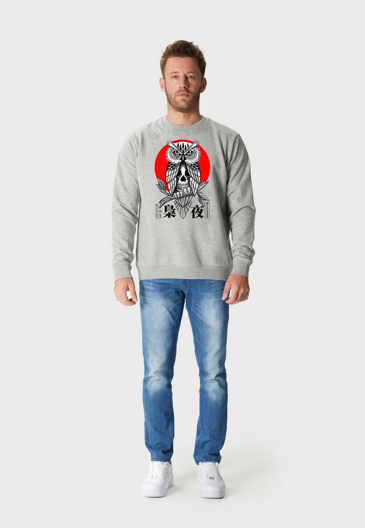 OLDSKULL OLDSKULL ASIAN SECRET OWL SKULL Sweatshirt Herren - Heather Grey - 1 | SportScheck