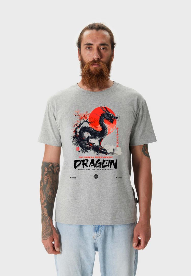 OLDSKULL OLDSKULL ASIAN DRAGON SPIRIT GRAPHIC Printshirt Herren - Heather Grey - 0 | SportScheck