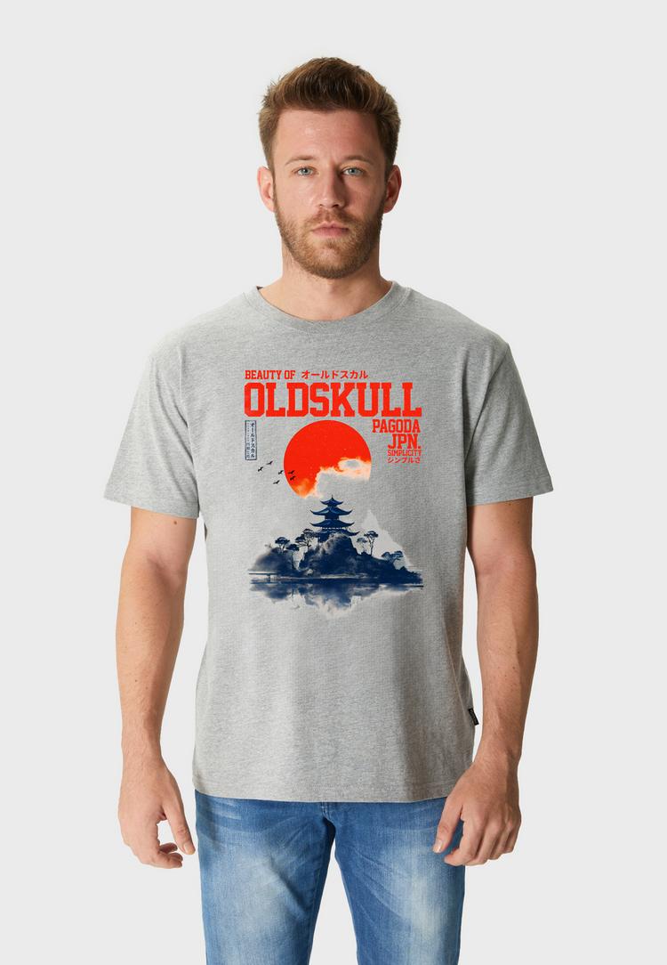 OLDSKULL OLDSKULL Asian Temple Printshirt Herren - Heather Grey - 0 | SportScheck