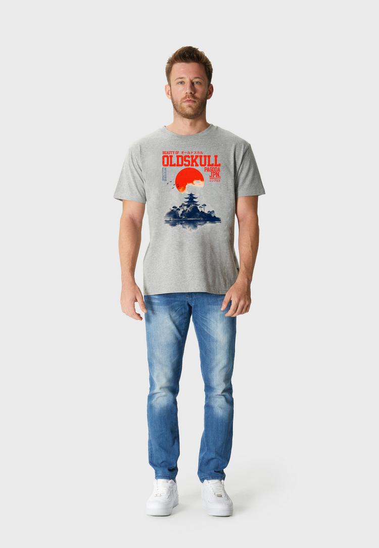 OLDSKULL OLDSKULL Asian Temple Printshirt Herren - Heather Grey - 1 | SportScheck