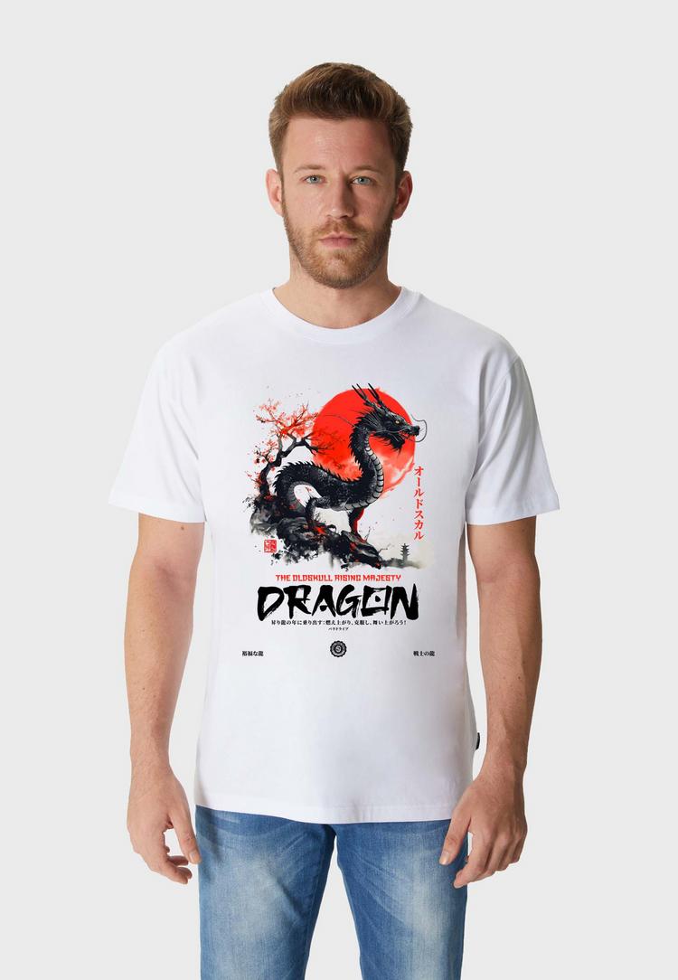 OLDSKULL OLDSKULL ASIAN DRAGON SPIRIT GRAPHIC Printshirt Herren - White - 0 | SportScheck