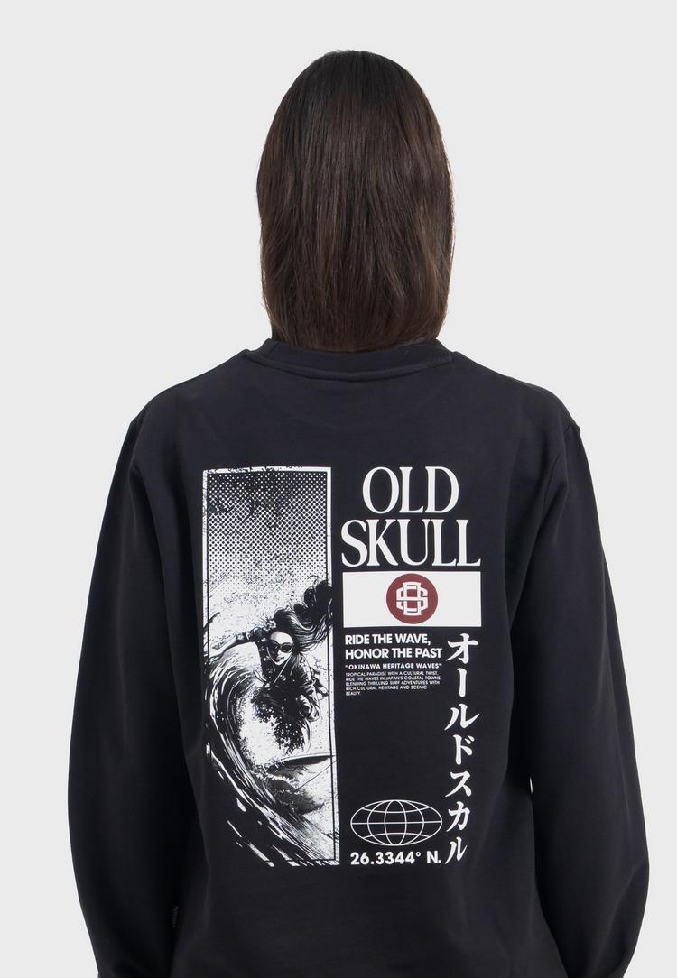 OLDSKULL OLDSKULL Asian Lotus Surf Logo Graphic Sweatshirt Herren - Black - 0 | SportScheck