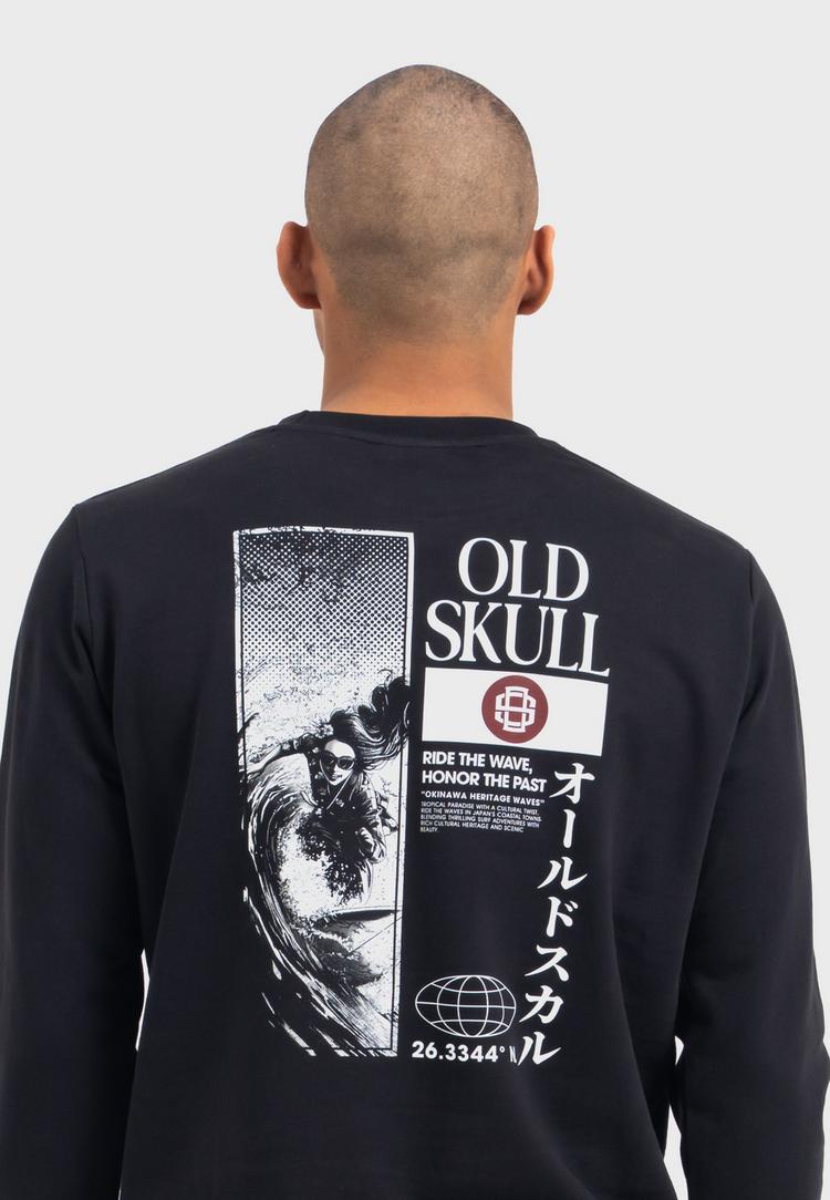 OLDSKULL OLDSKULL Asian Lotus Surf Logo Graphic Sweatshirt Herren - Black - 0 | SportScheck