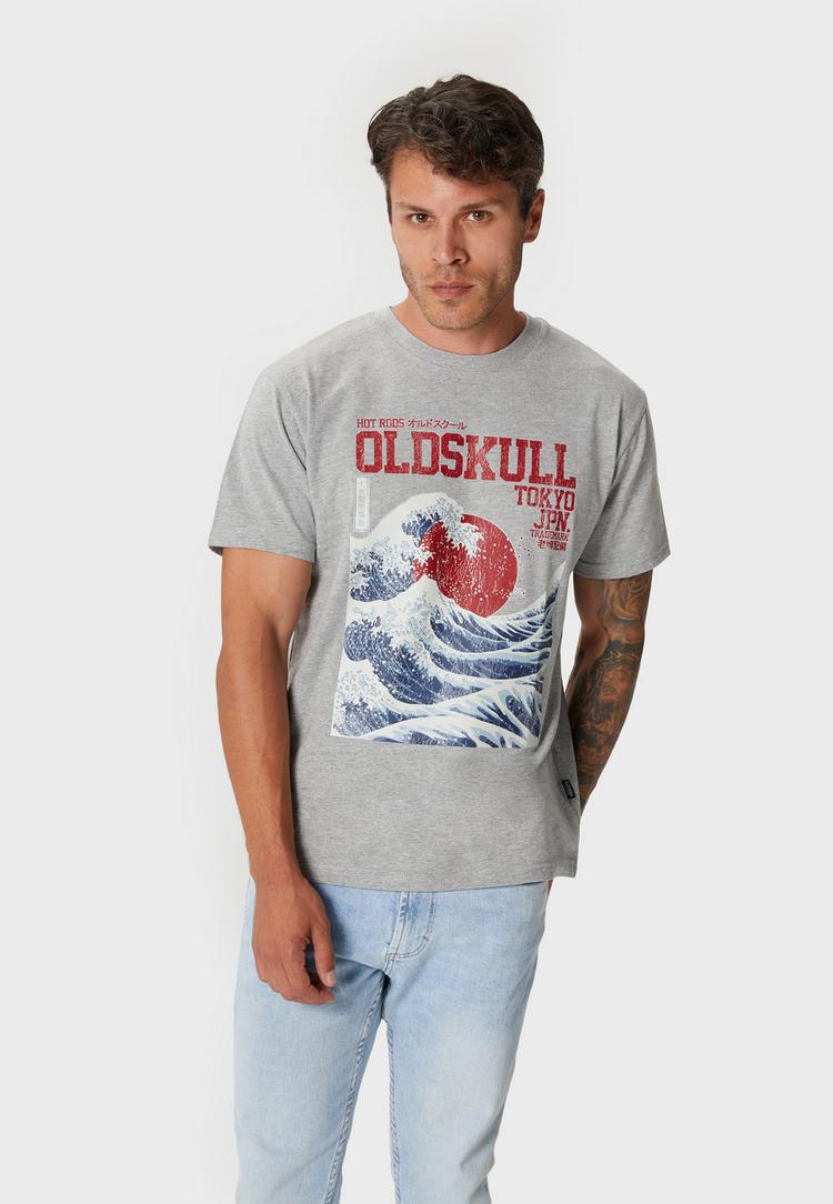 OLDSKULL OLDSKULL Asian Big W Printshirt Herren - Heather Grey - 0 | SportScheck