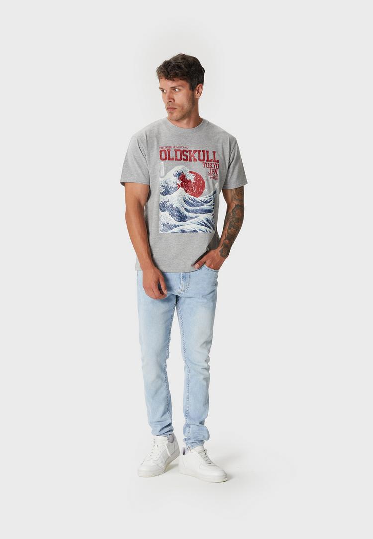OLDSKULL OLDSKULL Asian Big W Printshirt Herren - Heather Grey - 1 | SportScheck
