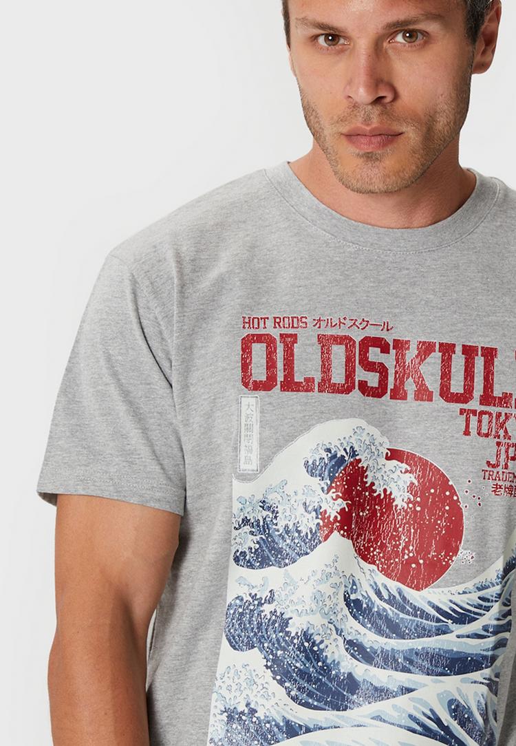 OLDSKULL OLDSKULL Asian Big W Printshirt Herren - Heather Grey - 0 | SportScheck