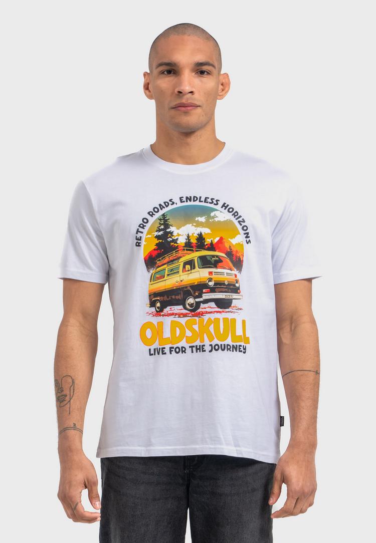 OLDSKULL OLDSKULL Wrldvibe Adventure Van Logo Graphic Printshirt Herren - White - 0 | SportScheck