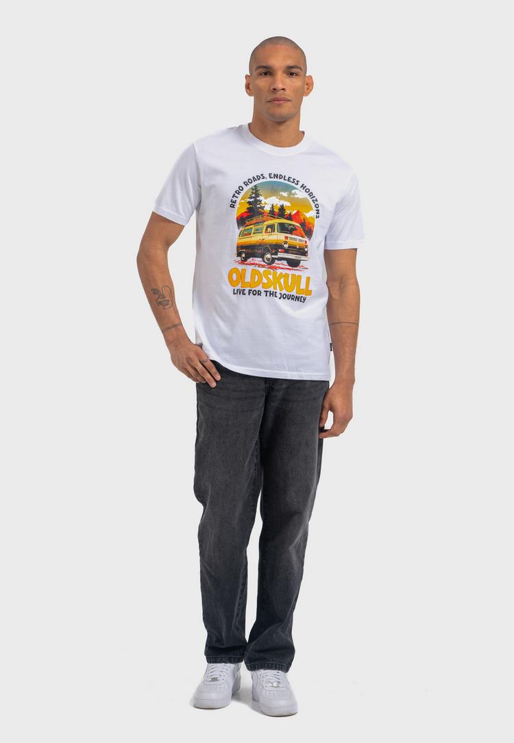 OLDSKULL OLDSKULL Wrldvibe Adventure Van Logo Graphic Printshirt Herren - White - 1 | SportScheck